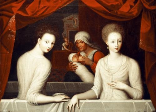 加百列·德特勒与其妹/法国/枫丹白露派/板上油画/纵96×横125厘米/巴黎卢浮宫藏