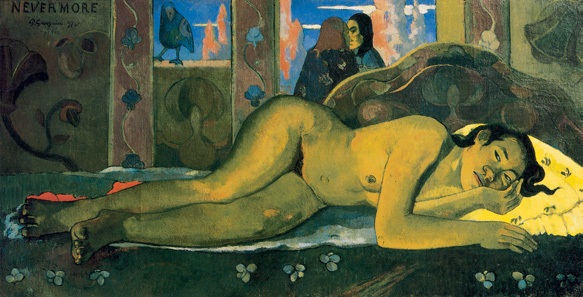 永不再/法国/高更/布上油画纵60.3×横116.3厘米/伦敦柯塔尔德学院画廊藏