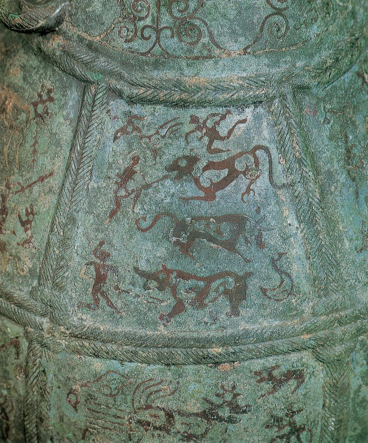 铜壶镶嵌狩猎图