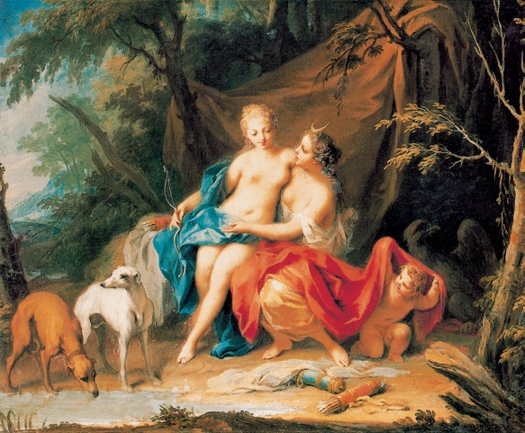 朱庇特和卡利斯托/意大利/阿米戈尼/布上油画/纵62×横76厘米/圣彼得堡艾尔米塔什博物馆藏