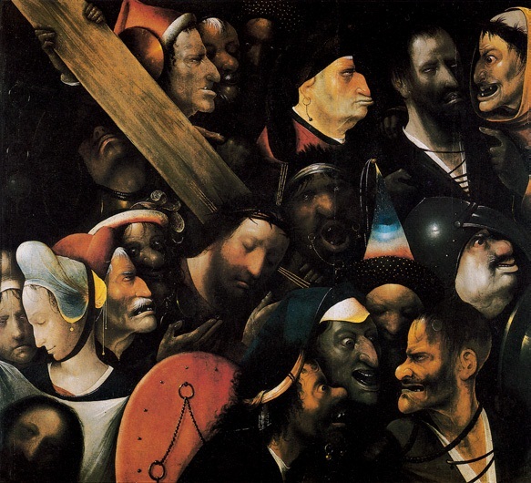 背负十字架的基督/尼德兰/博斯/板上油画/纵76.5×横83.5厘米/根特美术馆藏