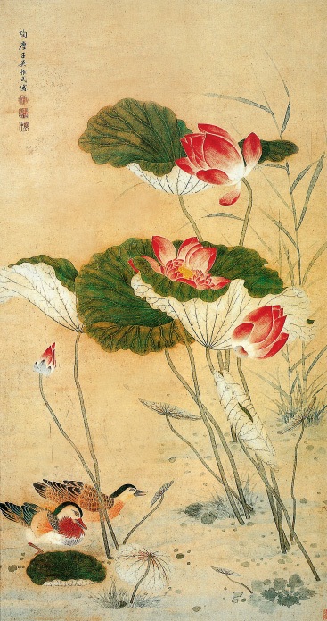 荷花鸳鸯图
