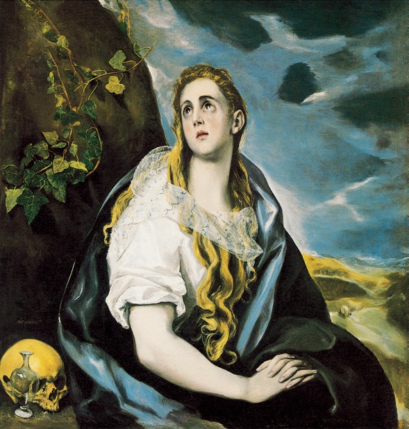 忏悔的墨大拉/西班牙/格列柯/布上油画/纵107.9×横101.4厘米/马萨诸塞伍斯特美术馆藏