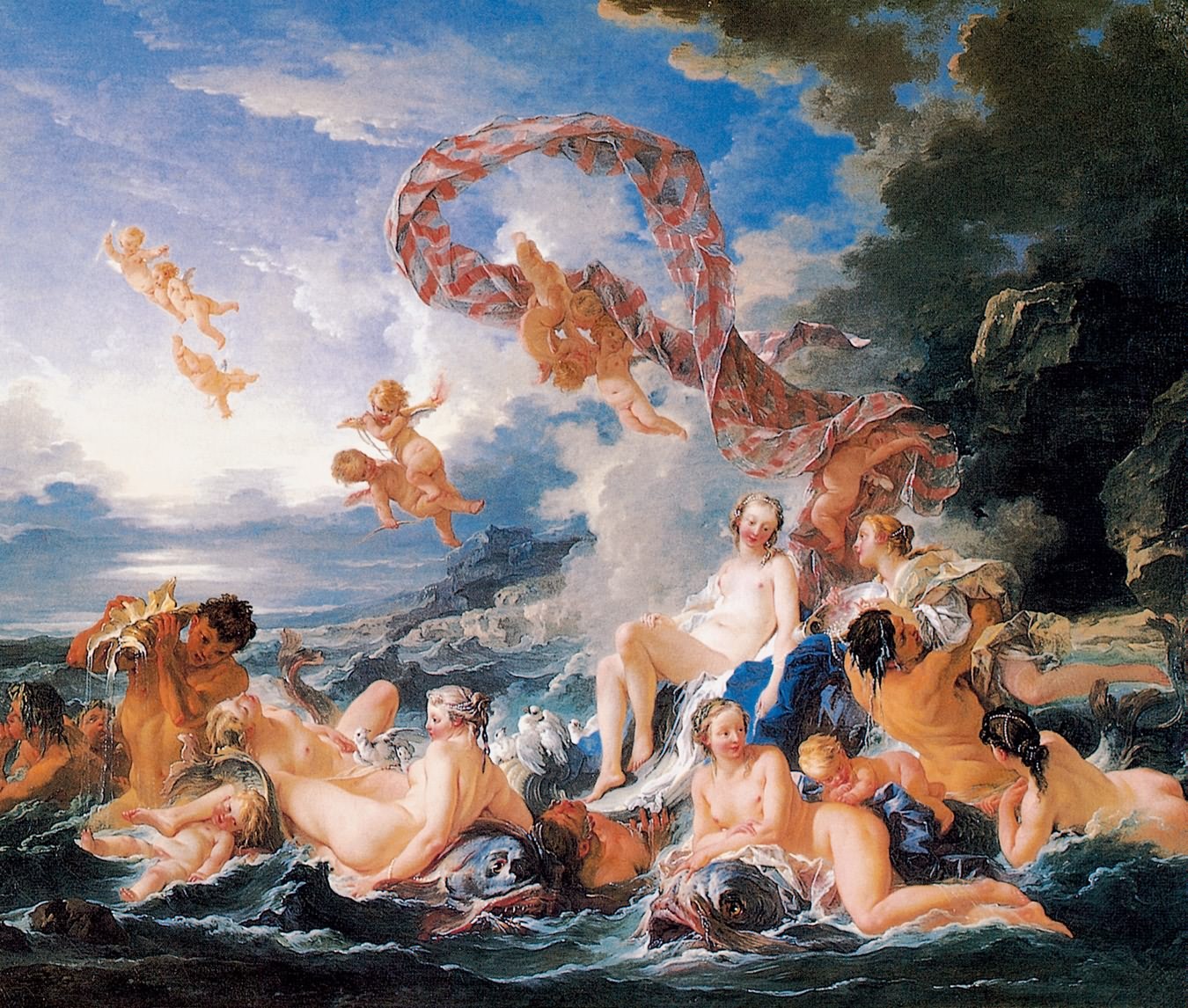 维纳斯的凯旋/法国/布歇/布上油画/纵130×横162厘米/斯德哥尔摩国家美术馆藏