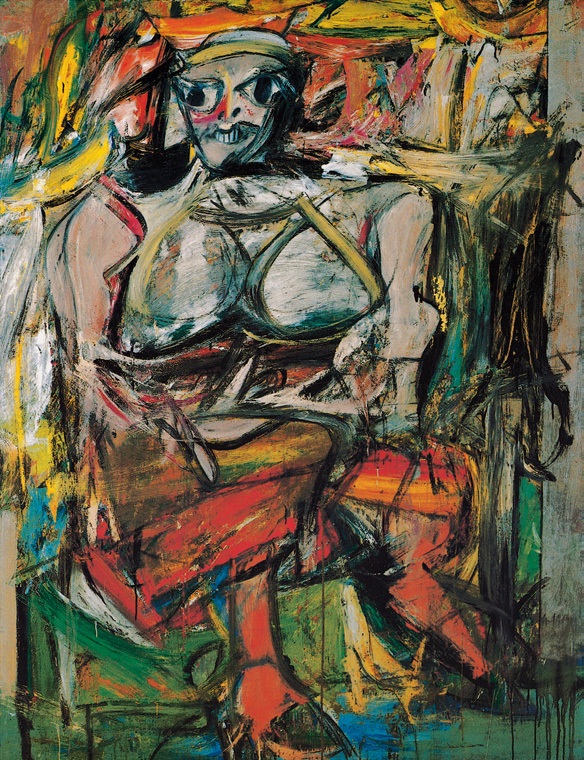 妇女/美国/德·库宁/布上油画纵192.7×横147.3厘米/纽约现代美术博物馆藏