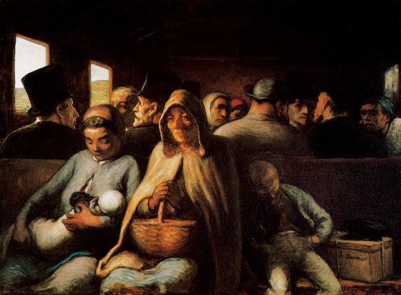 三等车厢/法国/杜米埃/布上油画/纵65.4×横90.2厘米/加拿大国家美术馆藏