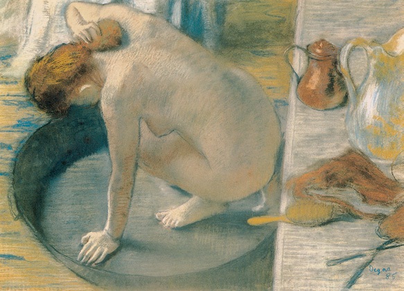 盆浴/法国/德加/纸上粉笔画纵60×横83厘米/巴黎奥赛博物馆藏