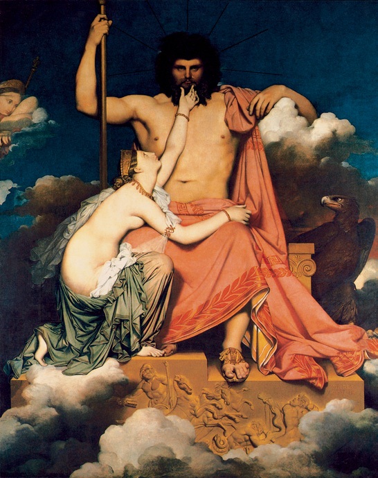 朱庇特与忒提斯/法国/安格尔/布上油画/纵327×260厘米/普罗旺斯·埃克斯·格里特博物馆藏