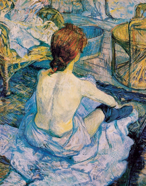 裸女/法国/劳特累克/纸上油画/纵67×横54厘米/巴黎奥赛博物馆藏