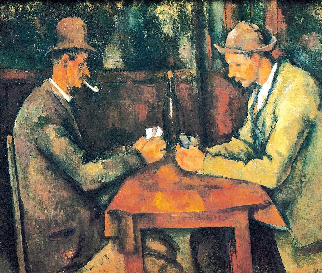 玩牌者/法国/塞尚/布上油画/纵45×横57厘米/巴黎奥赛博物馆藏