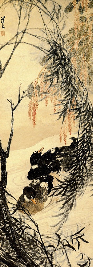 柳鸭图