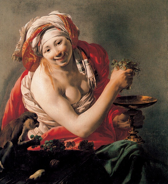 吉卜赛女郎/荷兰/哈尔斯/布上油画/纵158×横52厘米/巴黎卢浮宫藏