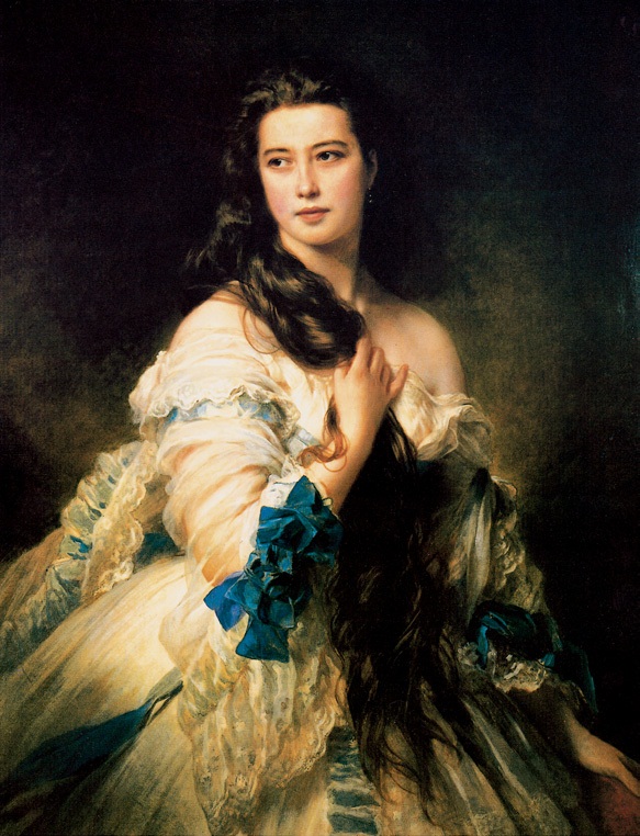 里姆斯基-柯萨柯夫夫人/法国/温特哈尔特/布上油画/纵147×横90厘米/巴黎奥赛博物馆藏