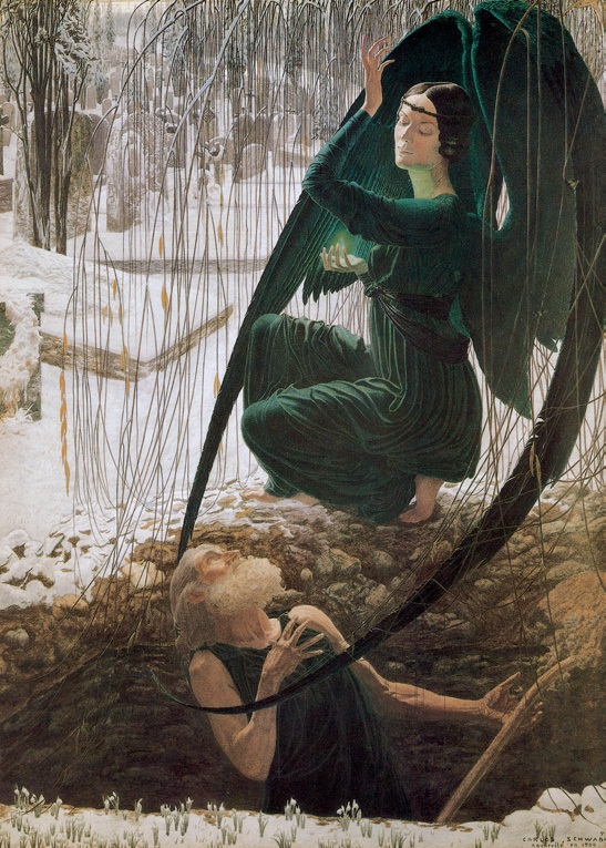 掘墓者与死神/瑞士/施瓦伯/纸上水彩/纵75×横55厘米/巴黎卢浮宫藏