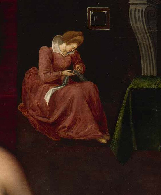 加百列·德特勒与其妹/法国/枫丹白露派/板上油画/纵96×横125厘米/巴黎卢浮宫藏