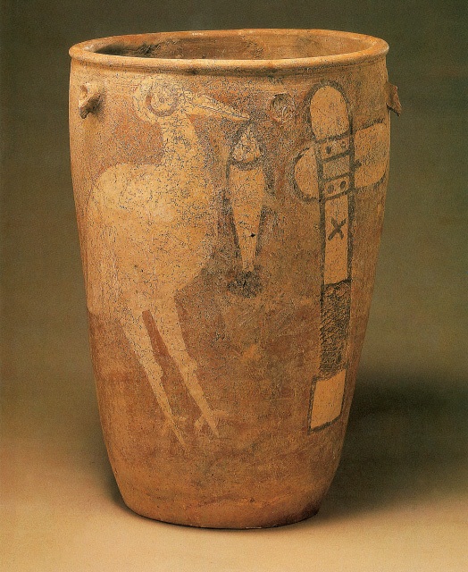 鹳鱼石斧纹彩陶缸