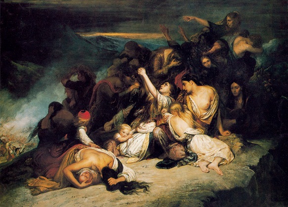 苏里奥特族的妇女/法国/谢费尔/布上油画/纵261×横359厘米/巴黎卢浮宫藏