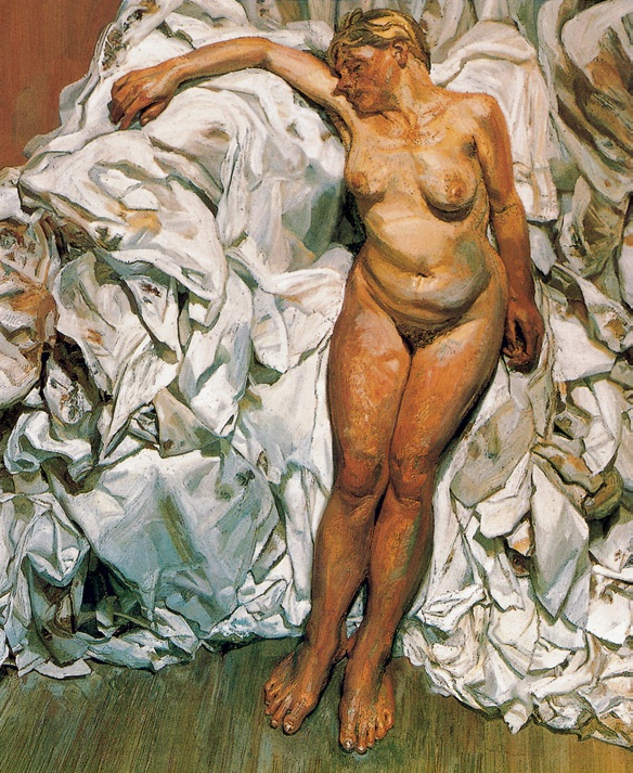 站立幕布旁/英国/弗洛伊德/布上油画/纵168.25×横138.5厘米/私人藏