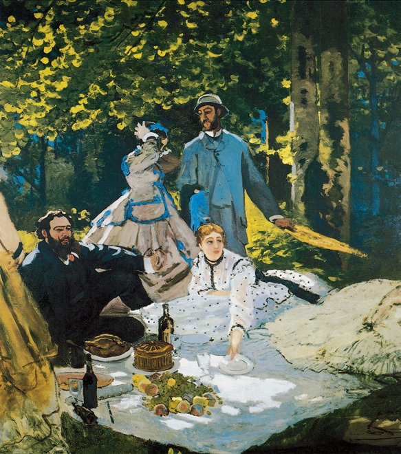 草地上的午餐/法国/莫奈/布上油画/纵248×横217厘米/巴黎奥赛博物馆藏