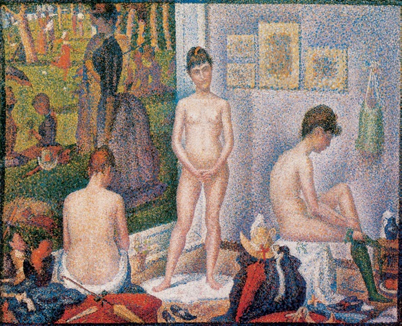 摆姿势的模特/法国/修拉/布上油画/纵39.5×横49厘米/美利奴巴恩斯基金会藏