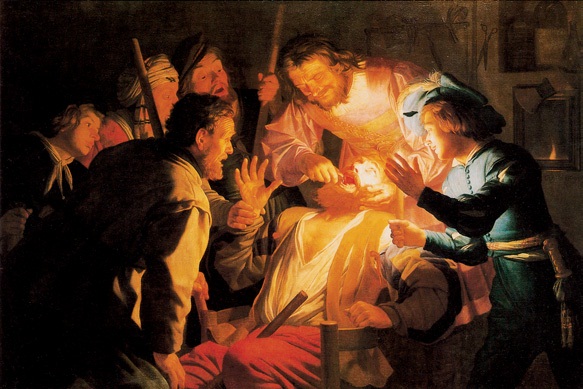 牙医/荷兰/洪特霍斯特/布上油画/纵147×横219厘米/德累斯顿国家美术馆藏