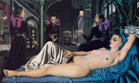 公众之声/比利时/德尔沃/板上油画/纵152×横254厘米/布鲁塞尔比利时皇家美术馆藏