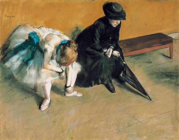 等待/法国/德加/纸上粉笔纵47×横60厘米/诺顿·西蒙艺术基金会藏
