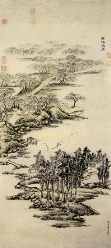 青溪落雁图