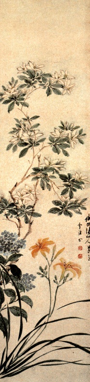 设色花卉图