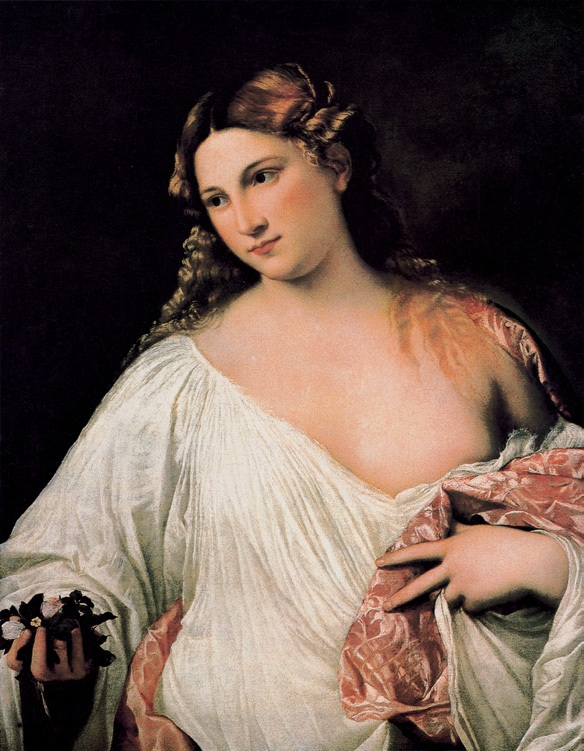 花神/意大利/提香/布上油画/纵23.5×横19厘米/佛罗伦萨乌菲齐博物馆藏