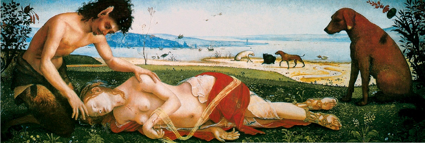 猎神之妻普罗克里斯之死/意大利/柯西莫/板上油画/纵65×横183厘米/伦敦国家美术馆藏