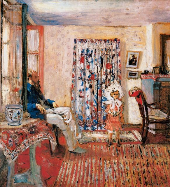 画家鲁赛尔和他的女儿安纳特/法国/维亚尔/纸上油画/纵58×横54.5厘米/纽约布法罗当代艺术基金会藏