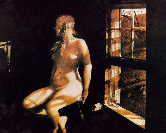 恋人/美国/怀斯/纸上蛋彩纵57.2×横72.4厘米/私人藏