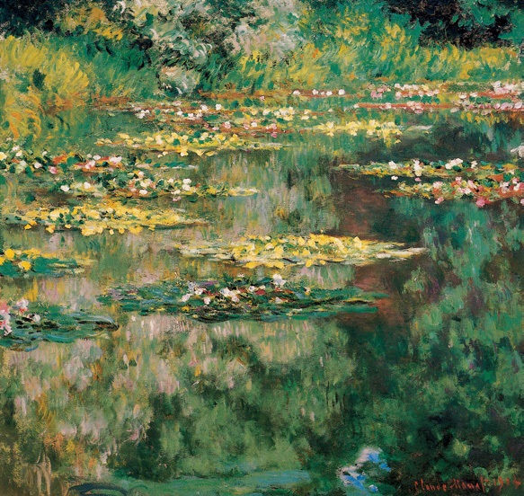 睡莲/法国/莫奈/布上油画/纵89×横92厘米/丹佛美术馆藏