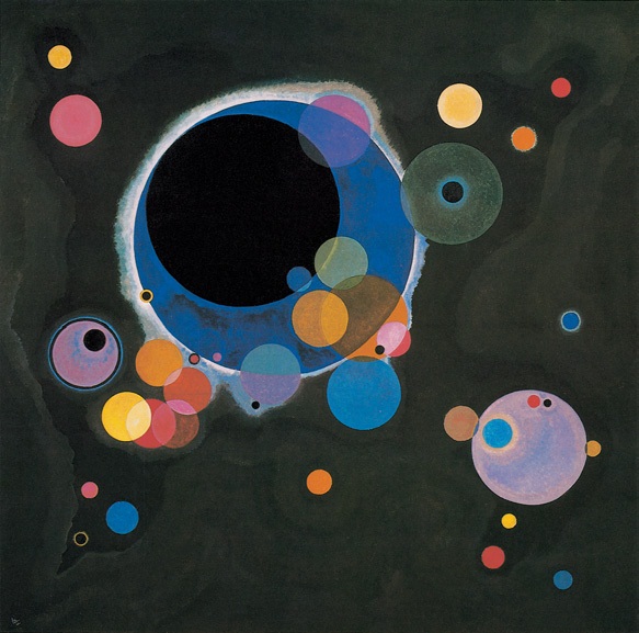 几个圆圈/俄国/康定斯基/布上油彩/纵140.3×横140.7厘米/纽约古根海姆博物馆藏